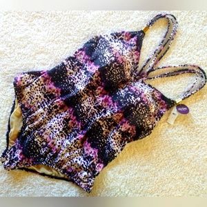 Cacique One-Piece Purple Bathing Suit NWT plus size 26